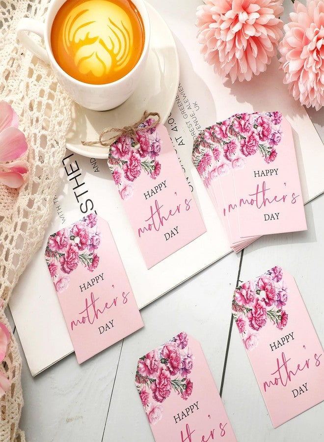 FYSUIMU 100Pcs Mother's Day Gift Tags with 65.6 Ft Rope Pink Purple Floral Hanging Label Tags for Mom's Birthday DIY Craft Party Favor Decor - Image 3